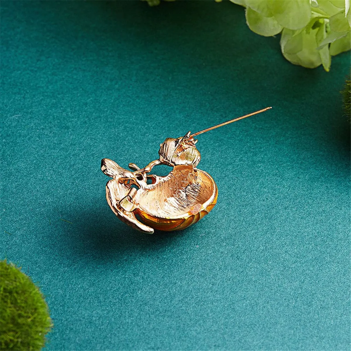 Orange & Green Pumpkin Brooch
