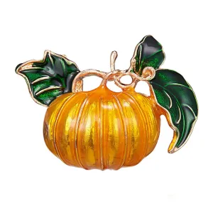 Orange & Green Pumpkin Brooch