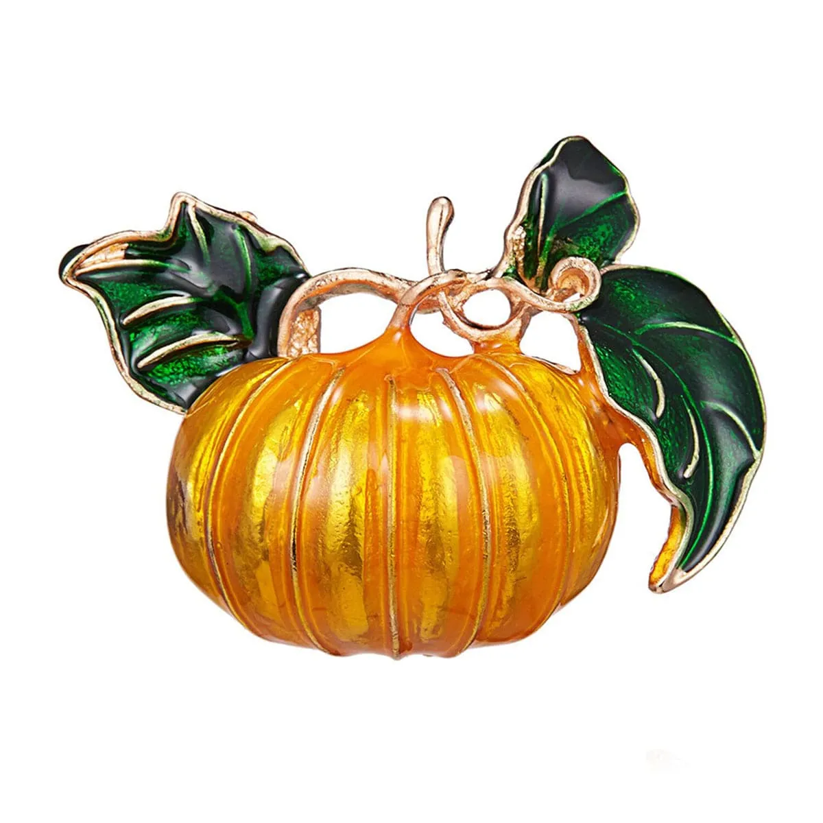 Orange & Green Pumpkin Brooch