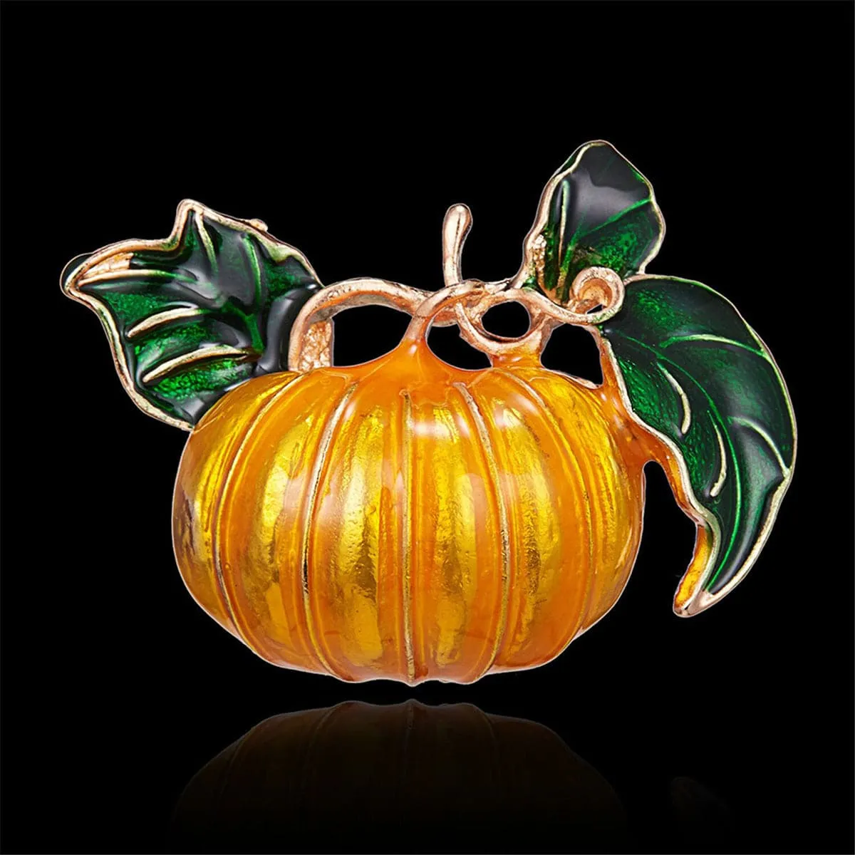 Orange & Green Pumpkin Brooch