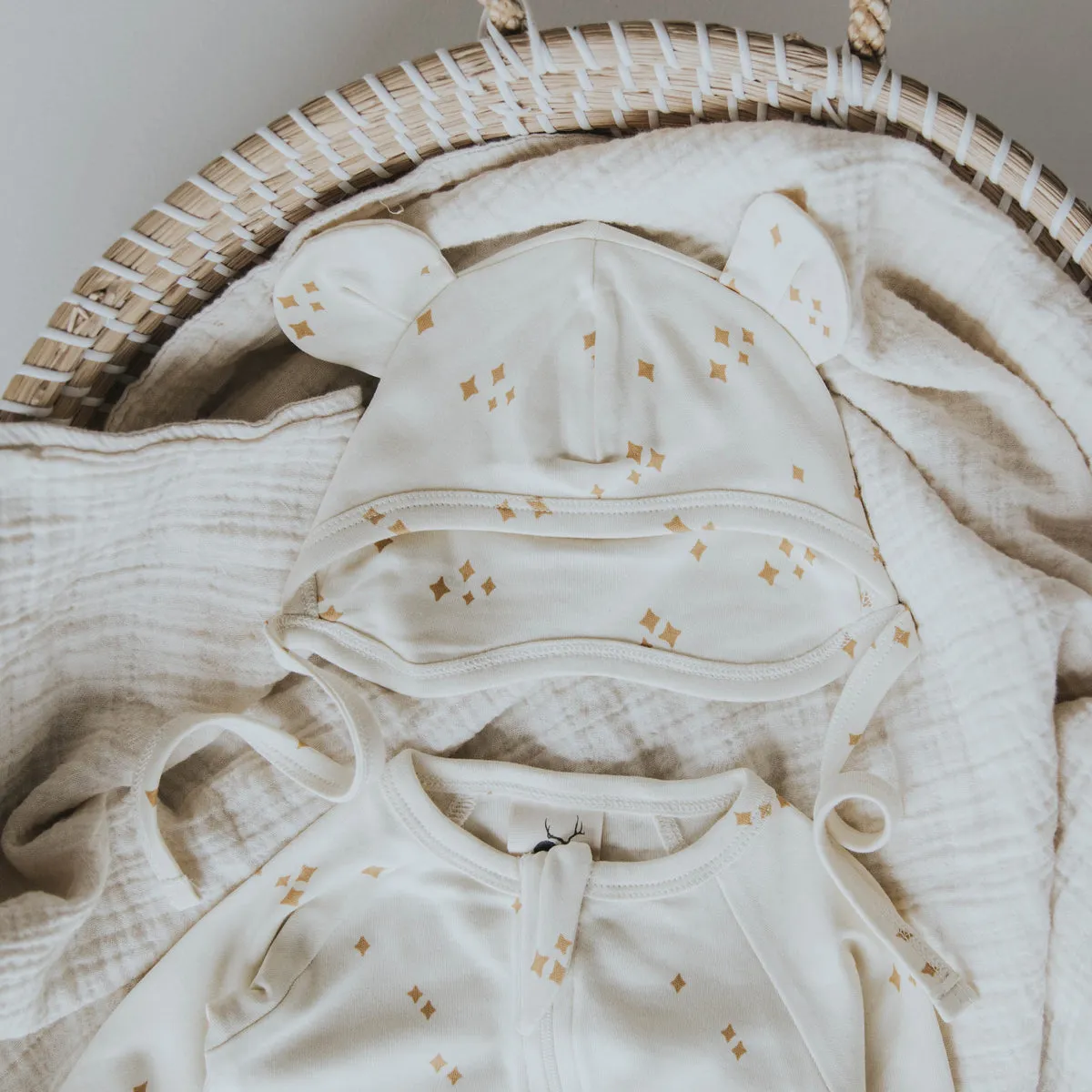 Organic Cotton Bear Hat - Stardust