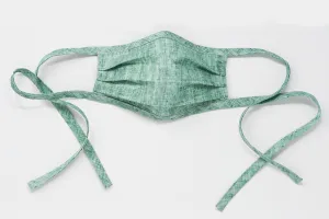 Organic Cotton Face Mask with Flexible Nose and Ties- Fable Textured Sage