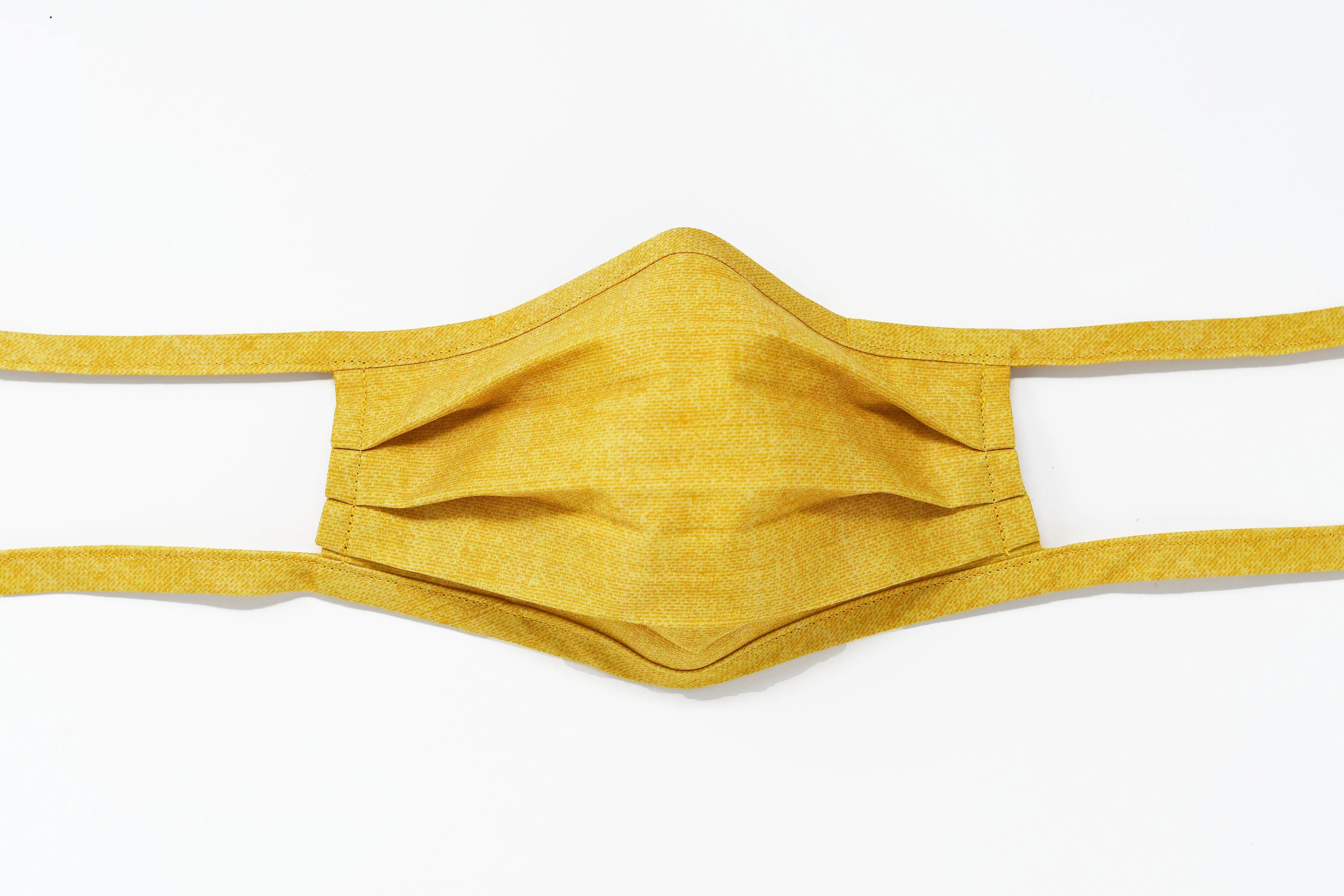 Organic Cotton Face Mask with Flexible Nose and Ties- Goldenrod Yellow