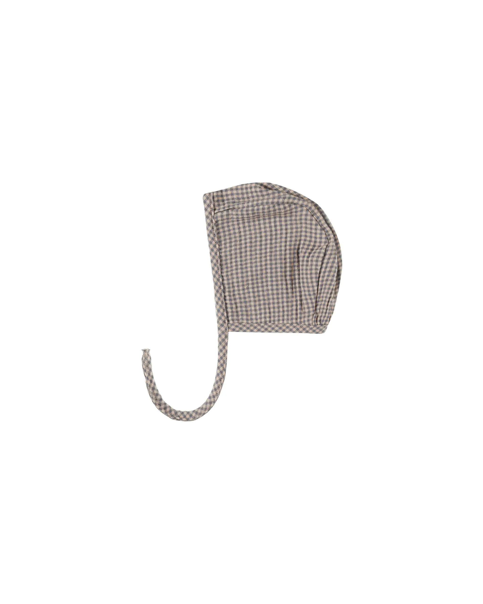 ORGANIC Woven Baby Bonnet || Indigo Gingham