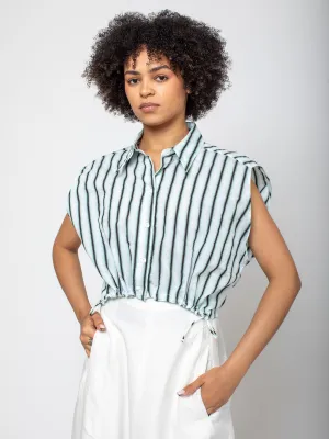 Parry Stripe Shirt - White/Green/Black