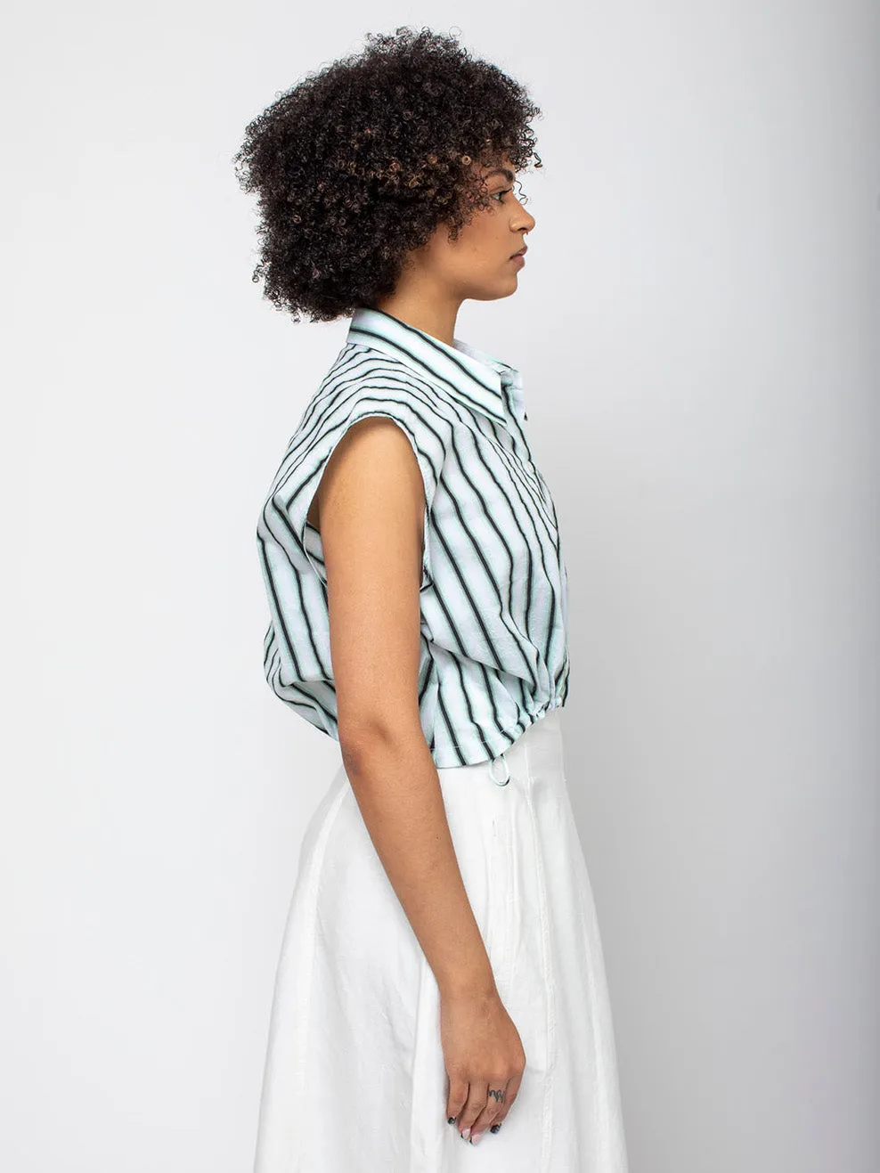 Parry Stripe Shirt - White/Green/Black