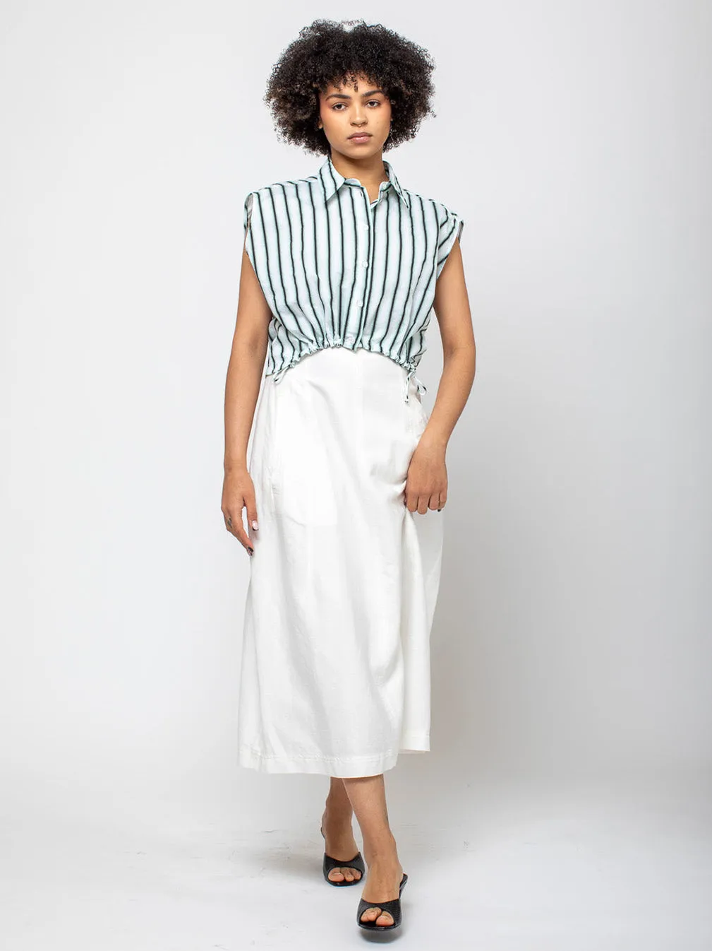 Parry Stripe Shirt - White/Green/Black
