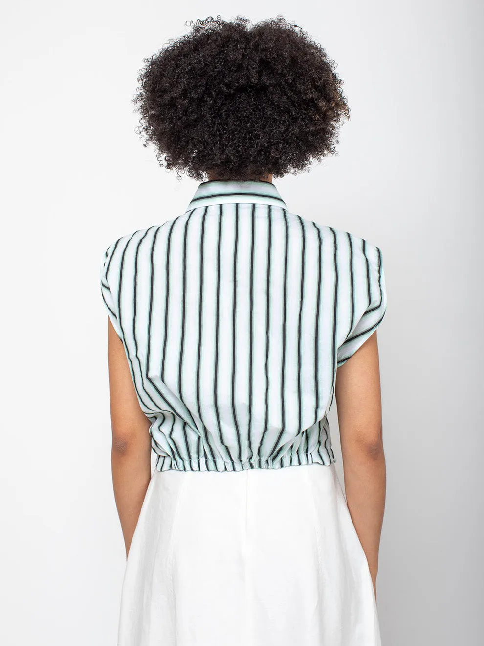 Parry Stripe Shirt - White/Green/Black