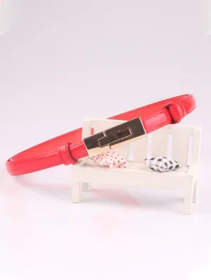 Patent leather adjustable pair buckle belt  - Red - FD ⚡