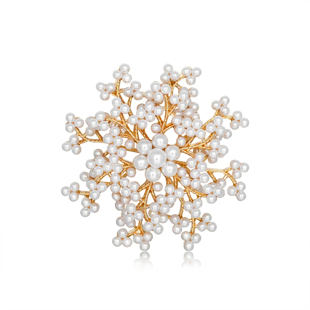 Pearl & 18K Gold-Plated Flower Brooch