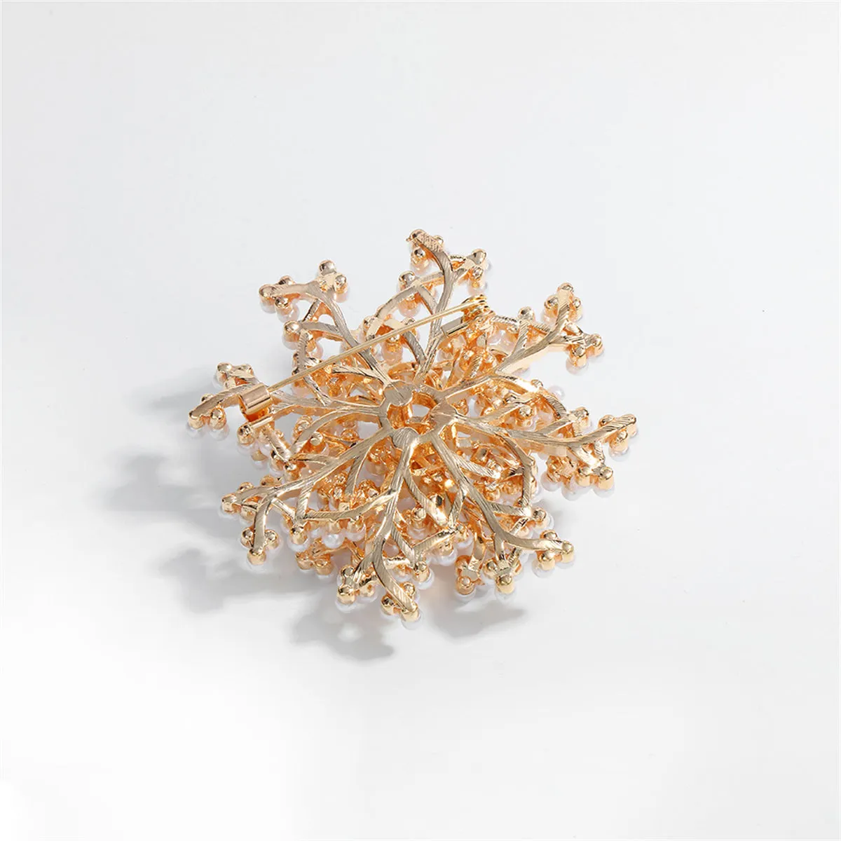 Pearl & 18K Gold-Plated Flower Brooch