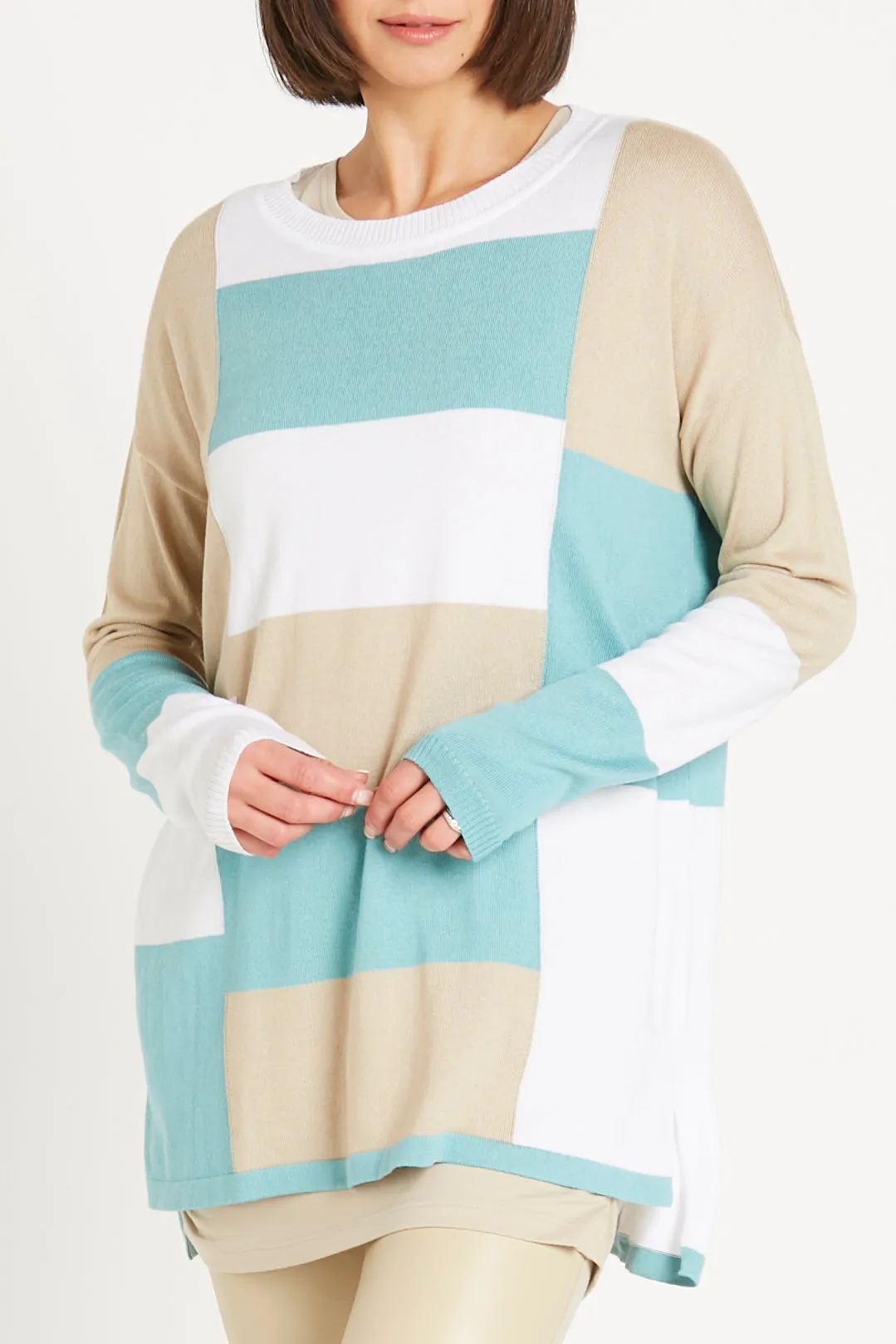 Pima Cotton Jenga Crewneck Sweater