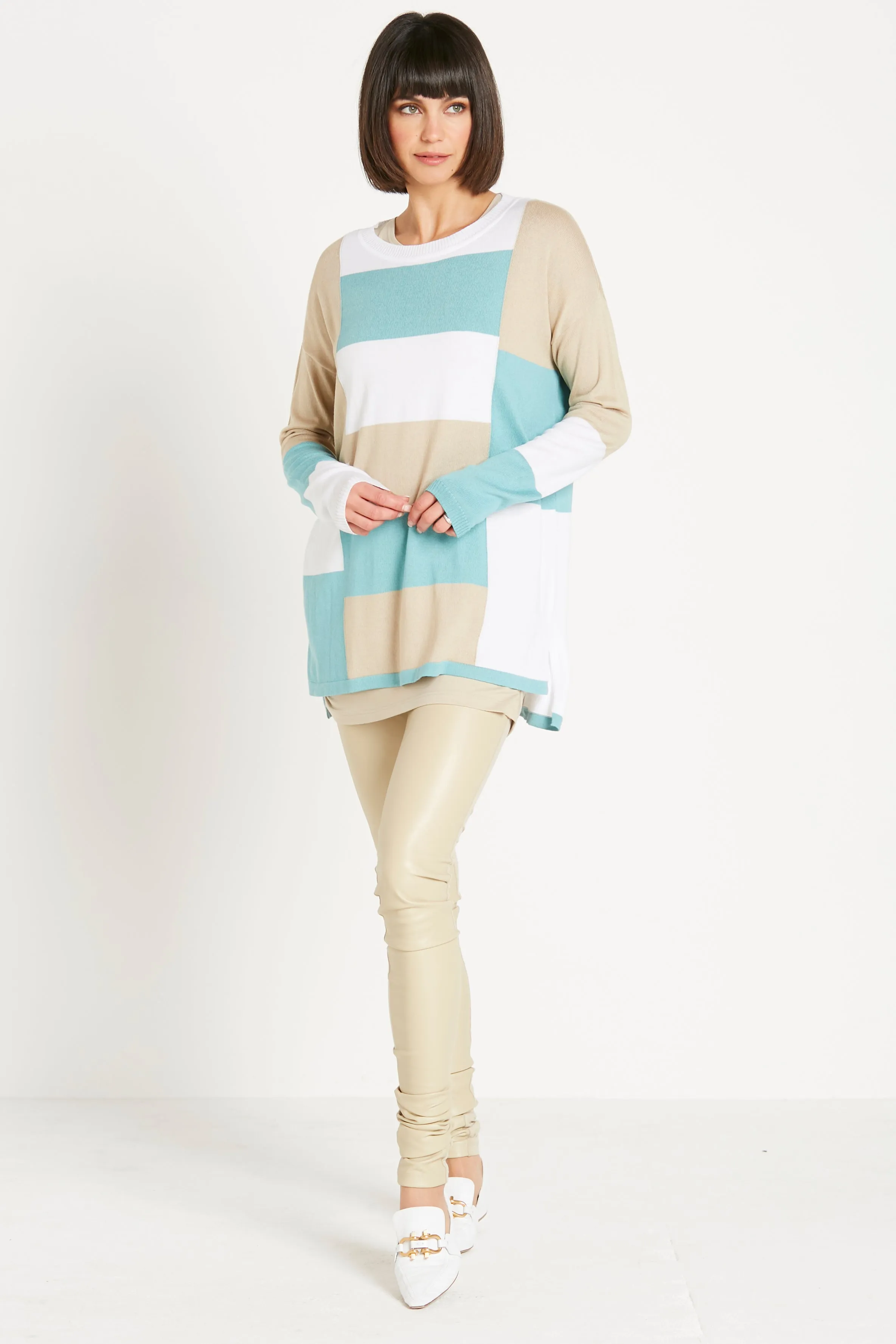 Pima Cotton Jenga Crewneck Sweater