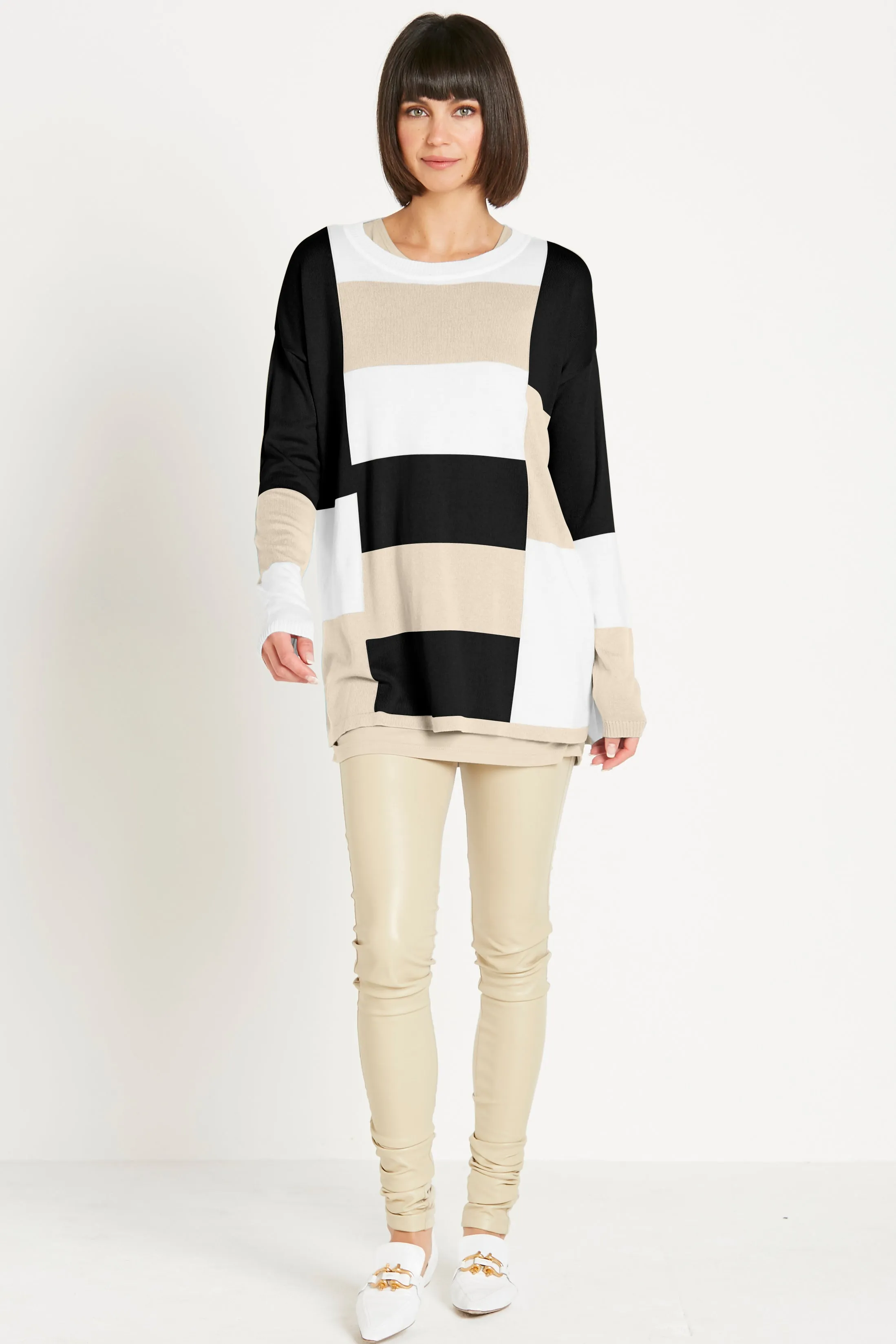 Pima Cotton Jenga Crewneck Sweater