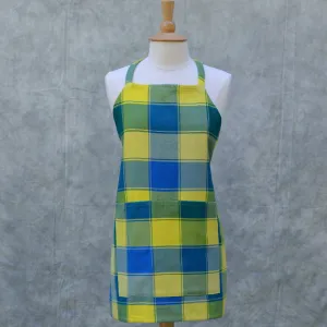 Plaid Twill Bib Apron | Ocean & Yellow
