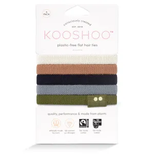 Plastic Free Hair Ties - 5 pack (multicoloured or black)