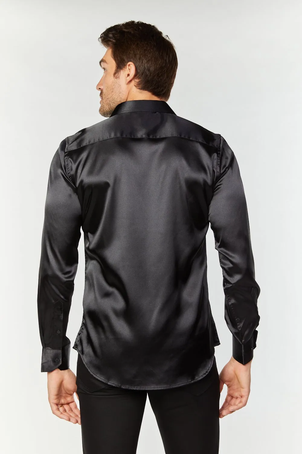 Platini Black Satin Shirt