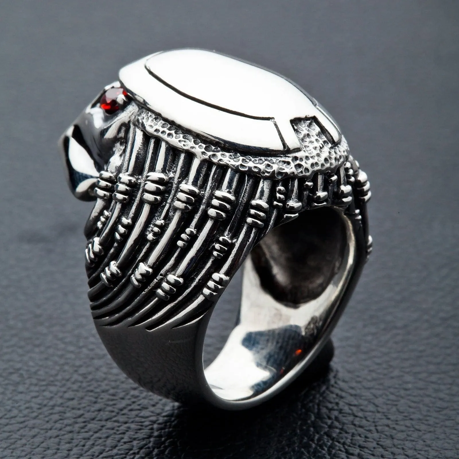 Predator Head Sterling Silver Men's Ring