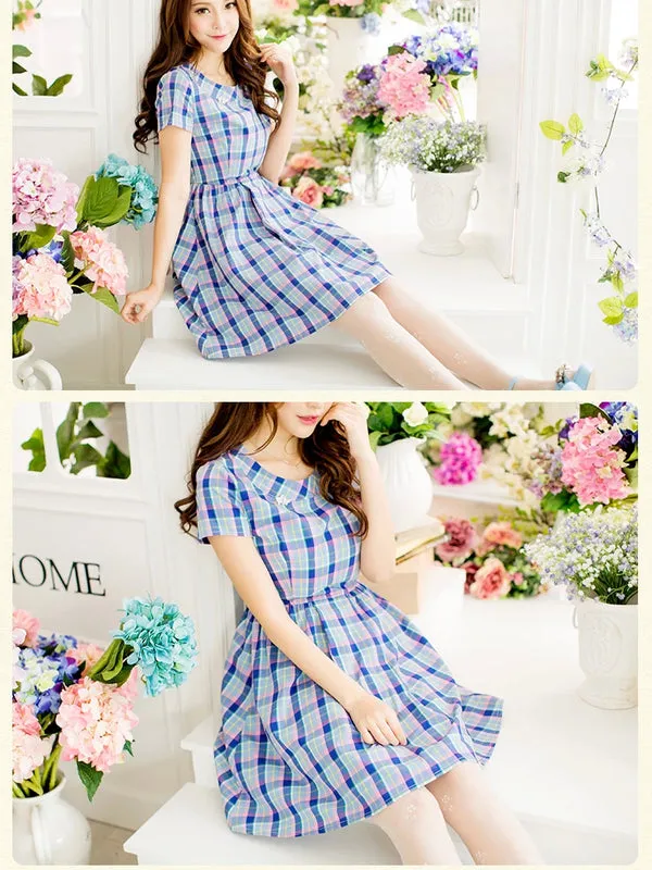 preppy in plaid dress