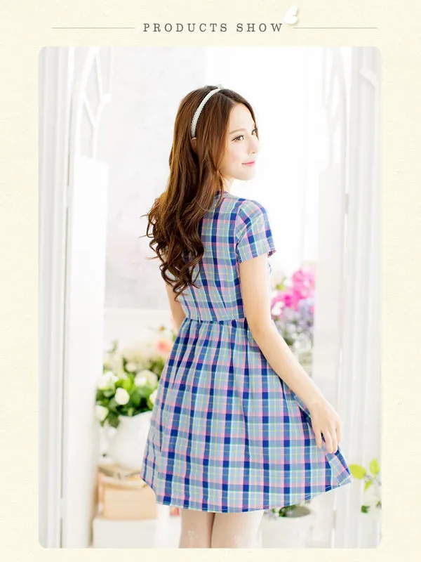preppy in plaid dress