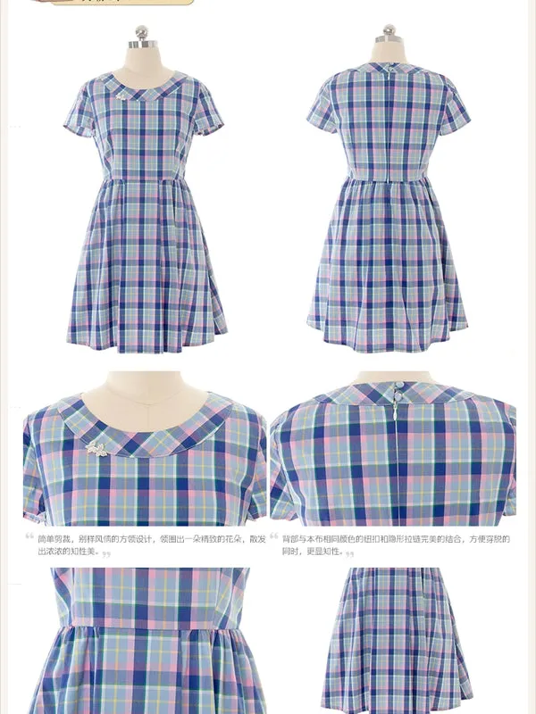 preppy in plaid dress