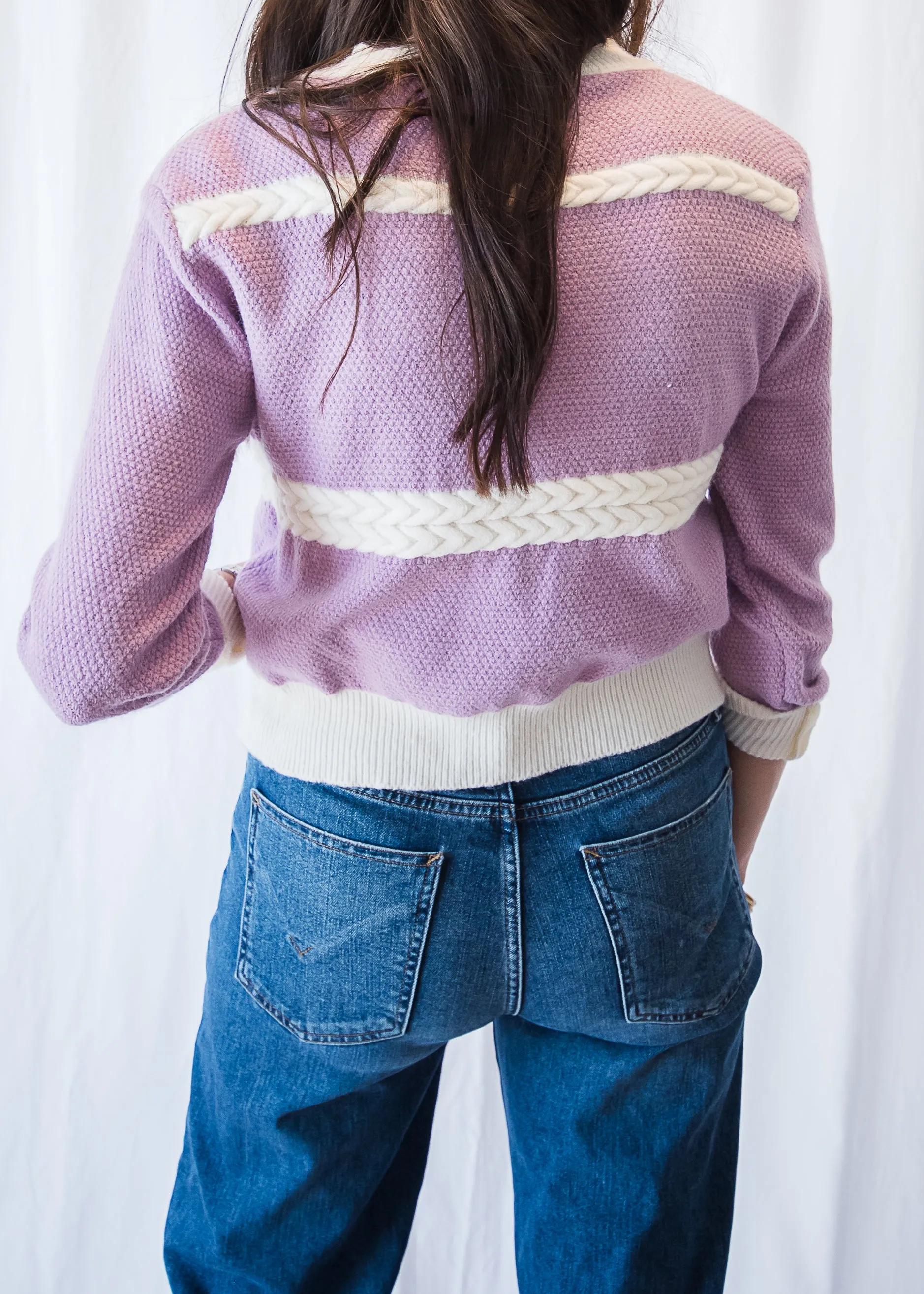 Pretty in Pearls Purple Cardigan