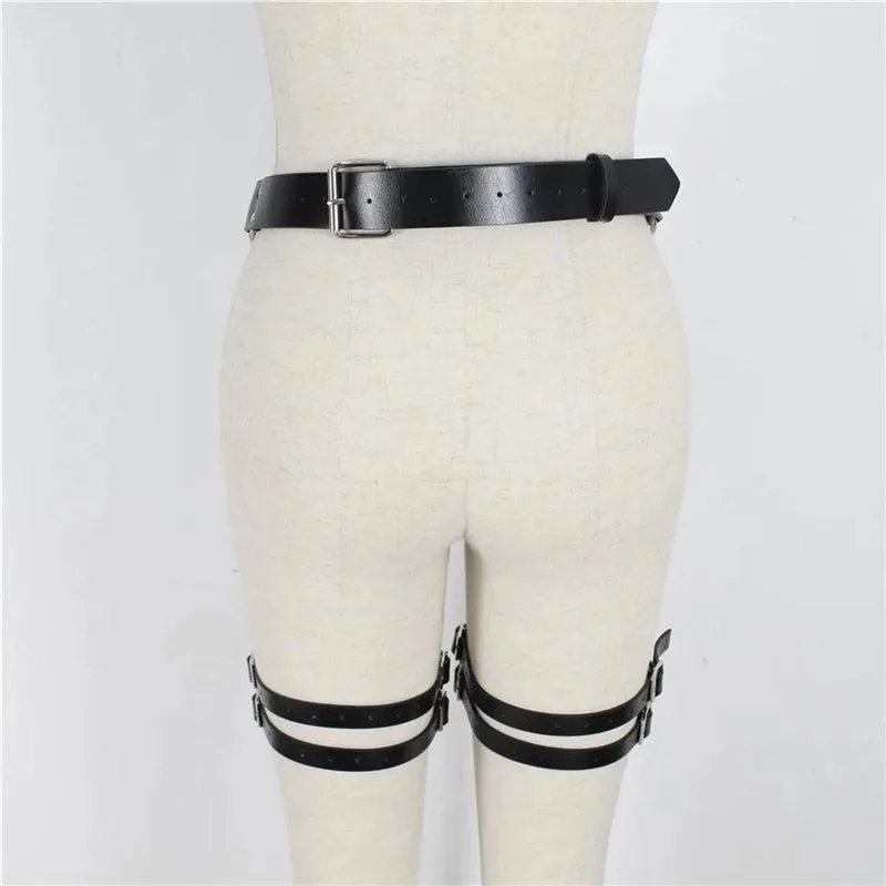 PUNK LEATHER BLACK SEXY SLING BELT UB2478
