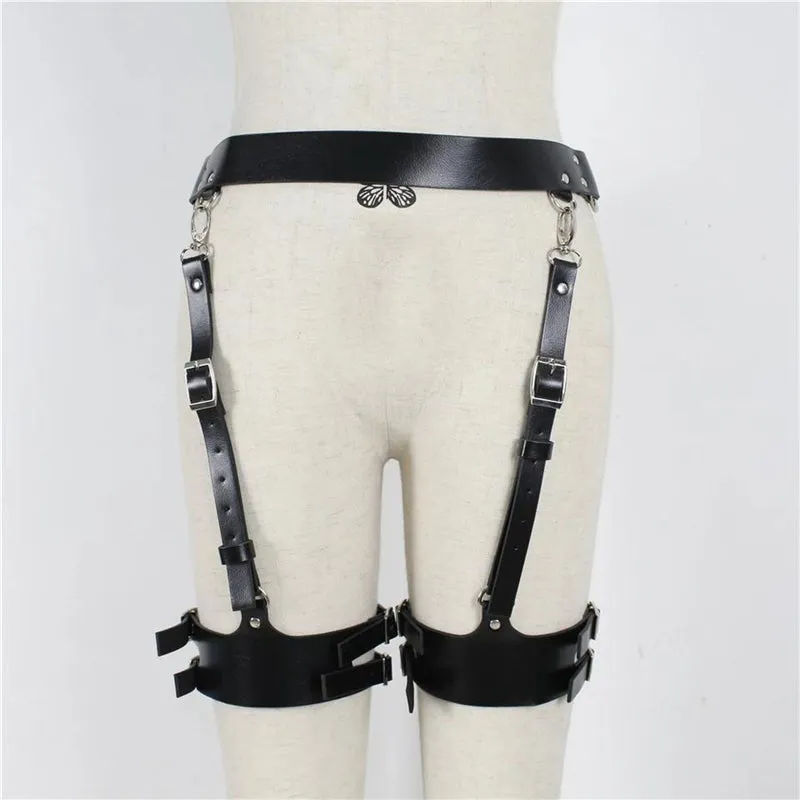 PUNK LEATHER BLACK SEXY SLING BELT UB2478