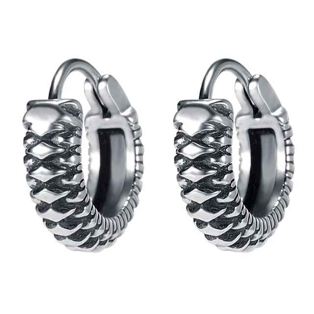Punk Rock Round Stainless Steel Earrings