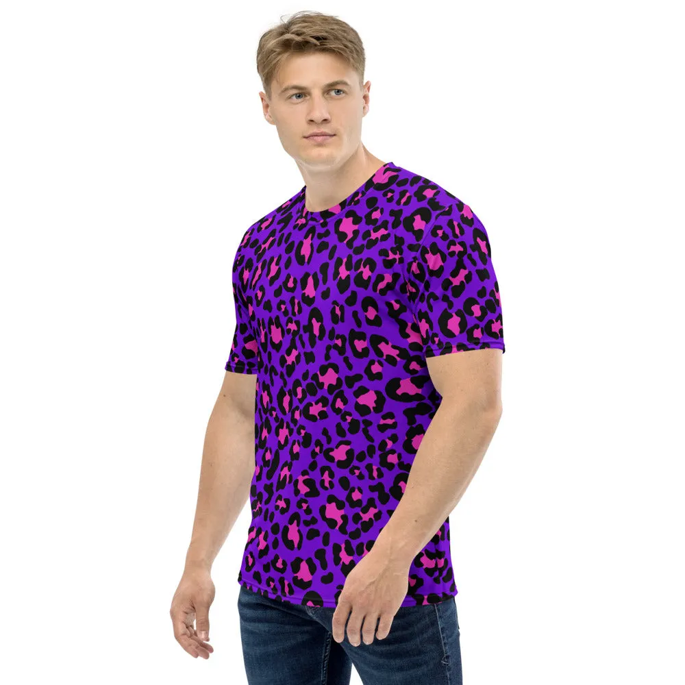 Purple / Pink Leopard Print Men's T-shirt