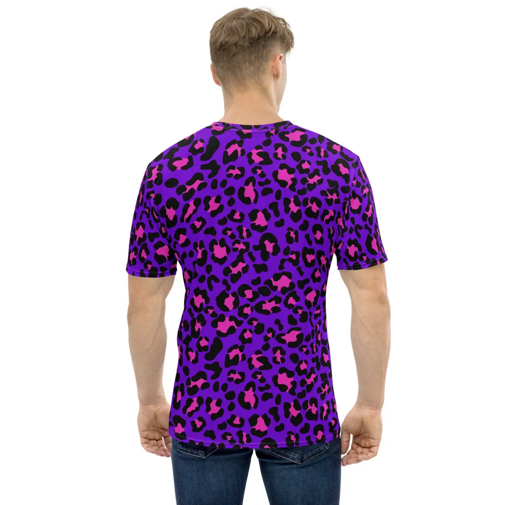 Purple / Pink Leopard Print Men's T-shirt