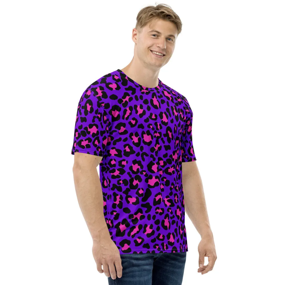 Purple / Pink Leopard Print Men's T-shirt