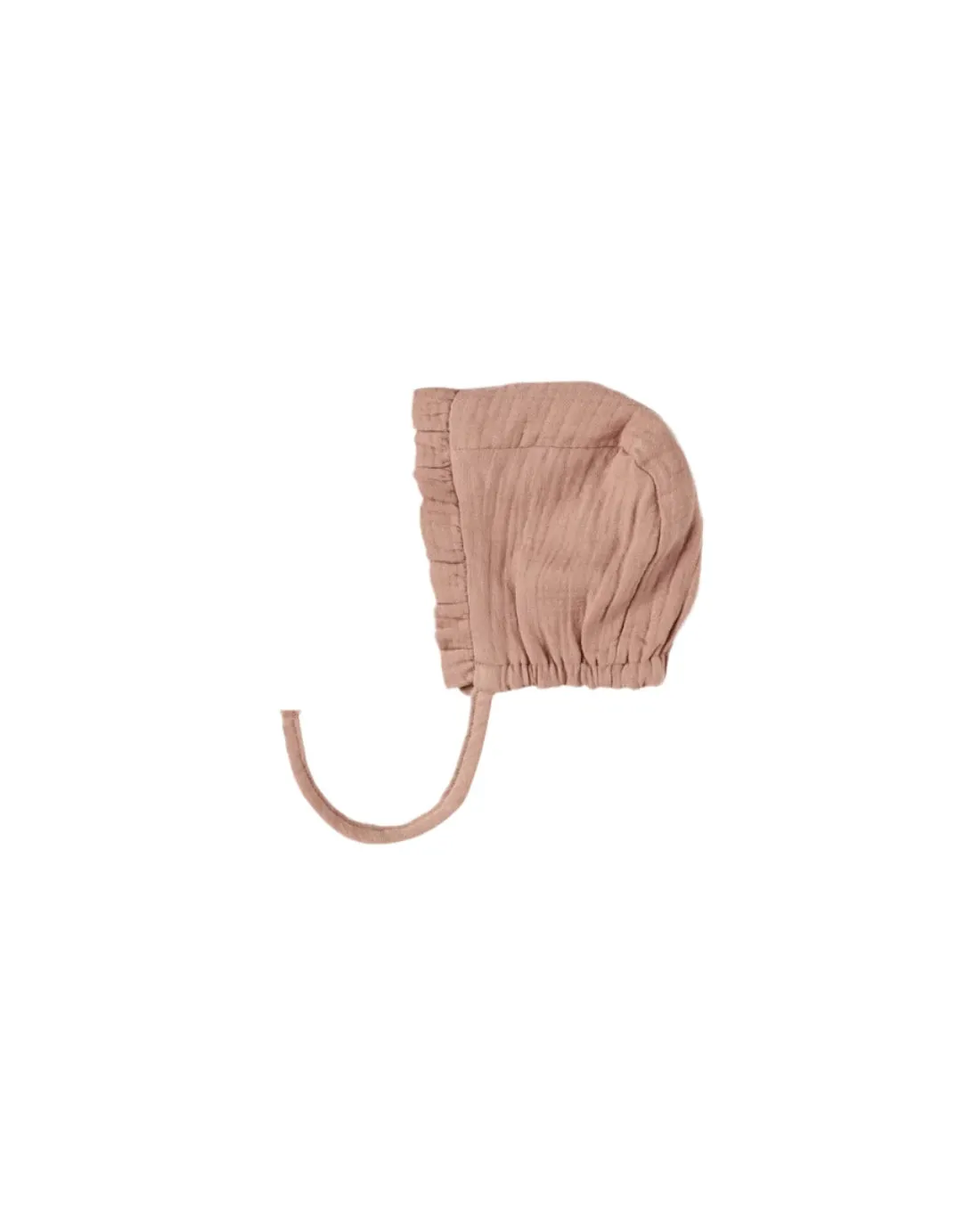 QUINCY MAE Organic Woven Ruffle Bonnet || Rose