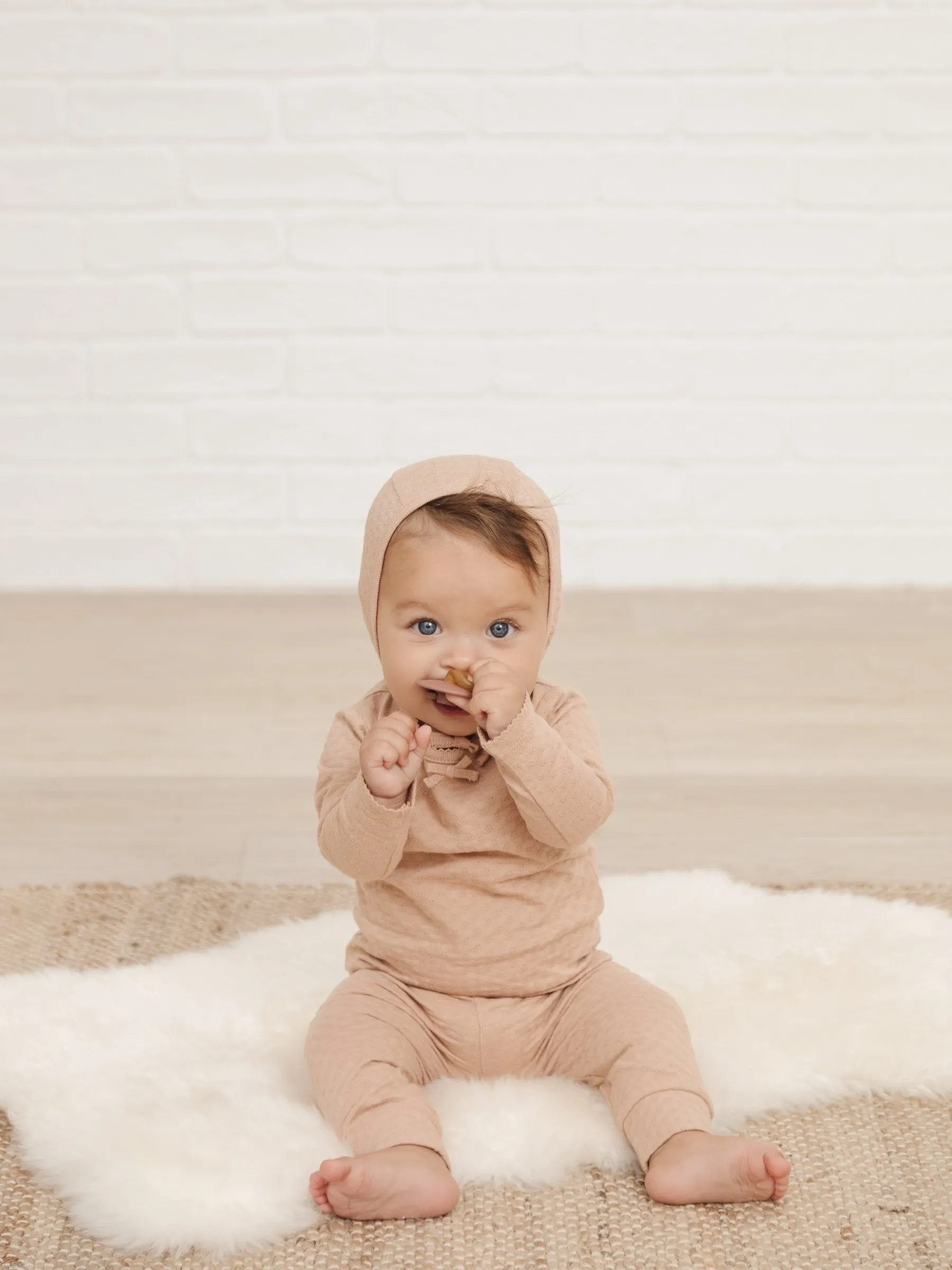 Quincy Mae Pointelle Petal Baby Bonnet