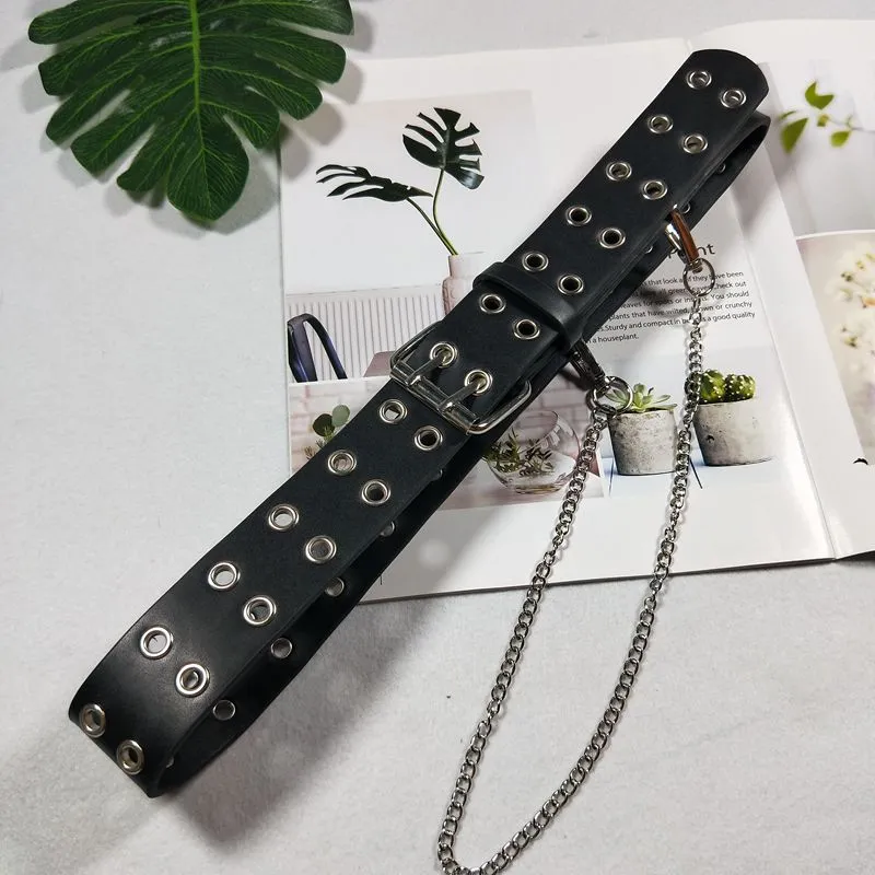 "PUNK CIRCLE HOLE CHAIN" BELT K041802