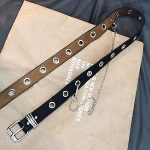 "PUNK CIRCLE HOLE CHAIN" BELT K041802