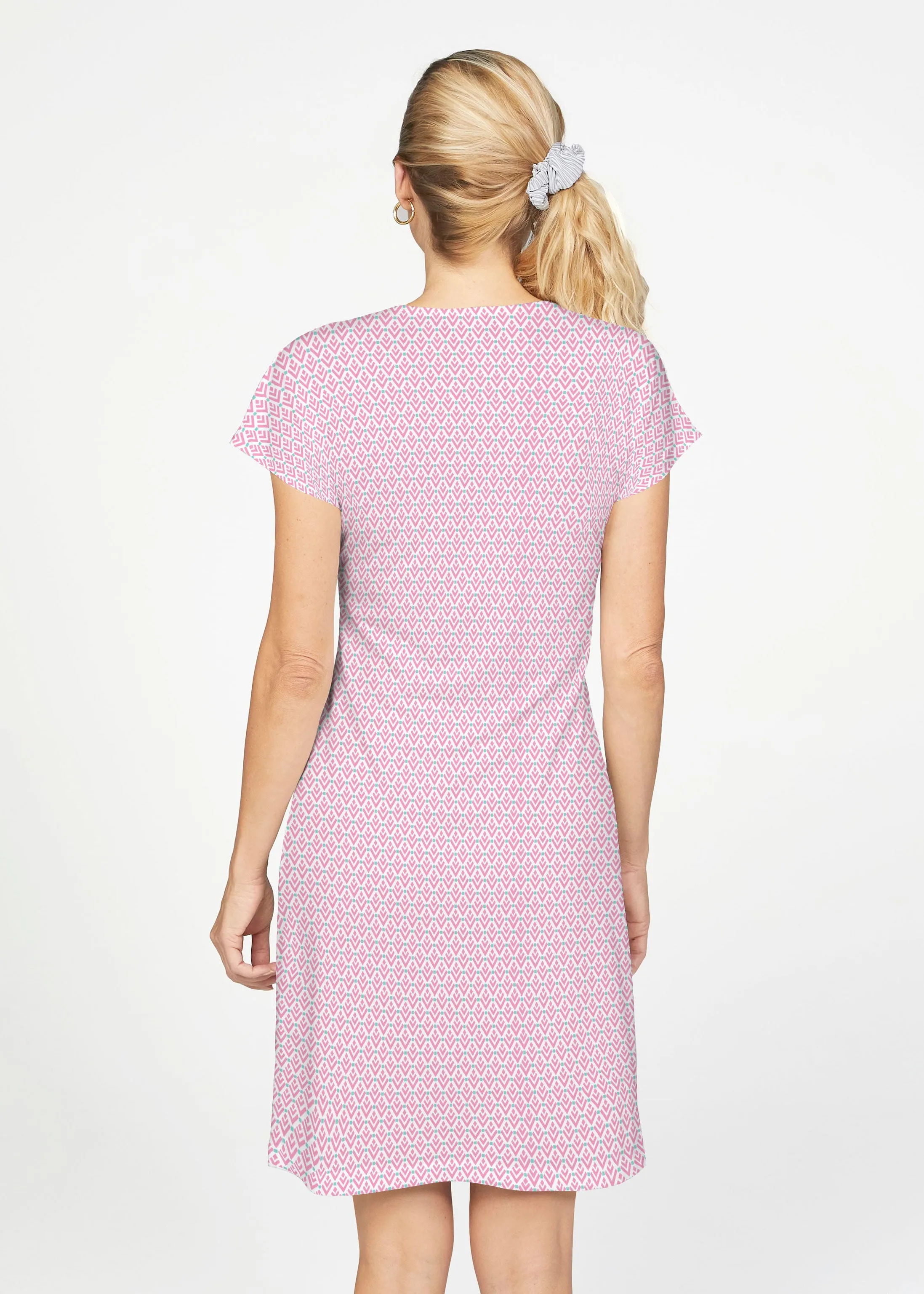 Rainbow Rain (16227) ~ French Terry Short Sleeve Crew Dress