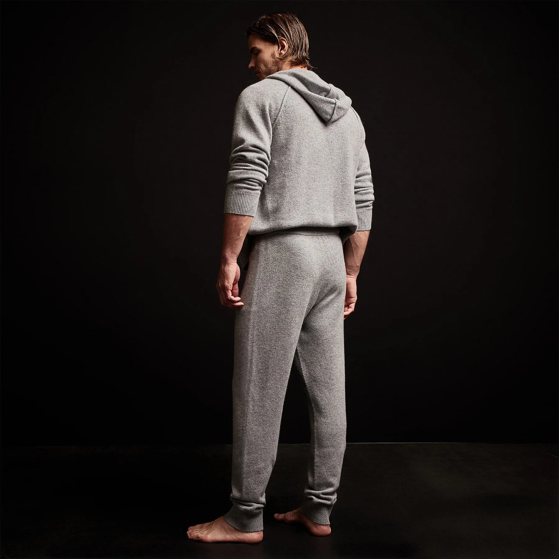 Recycled Cashmere Track Pant - Heather Grey