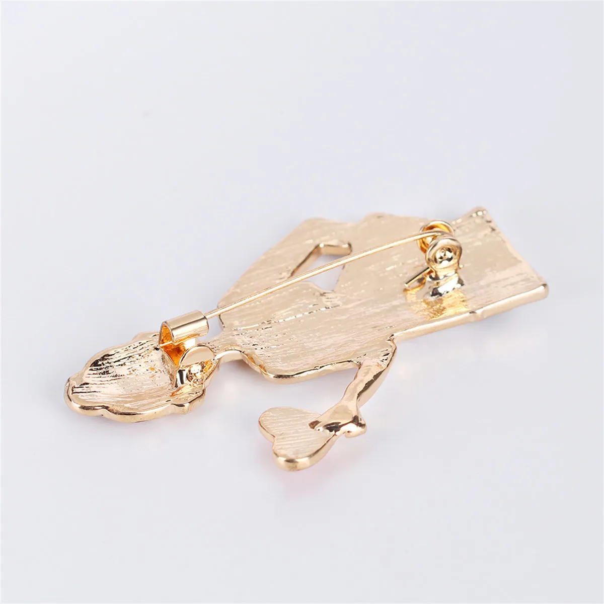 Red Enamel & 18K Gold-Plated Heart Nurse On-Duty Brooch