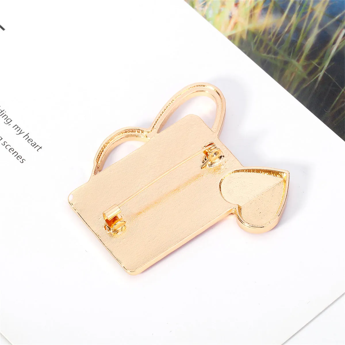 Red Enamel & 18K Gold-Plated Stethoscope Dossier Brooch