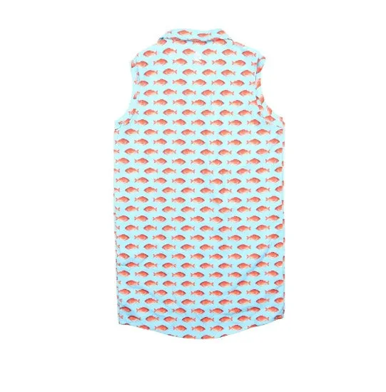 Red Snapper Polo Sleeveless Dress || Blue Quail