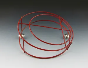 Red Structural Circle Brooch