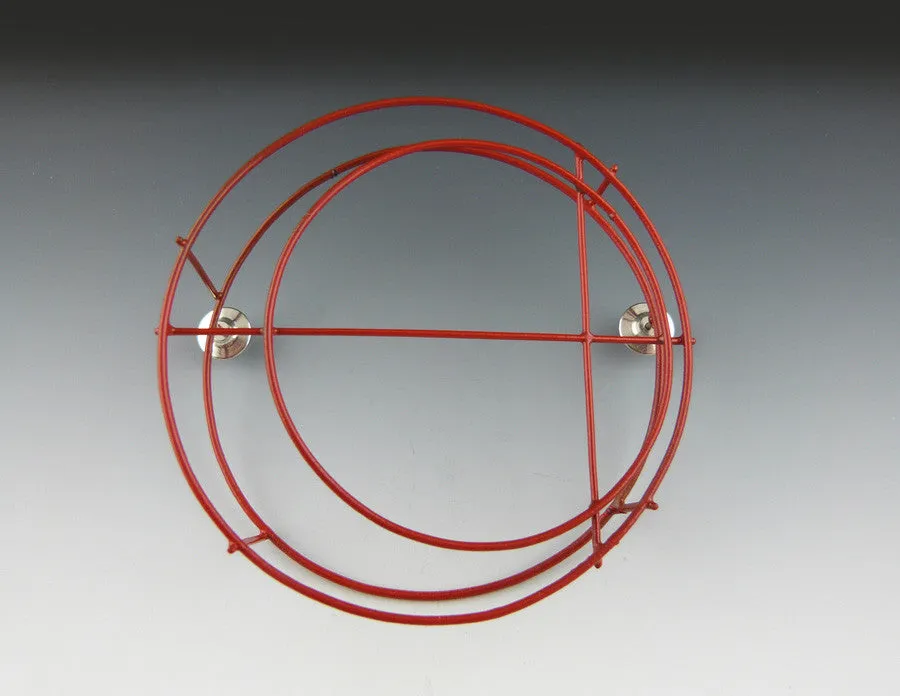 Red Structural Circle Brooch