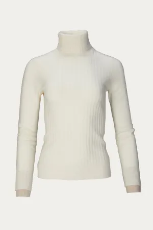 RIBBED CASHMERE TURTLENECK