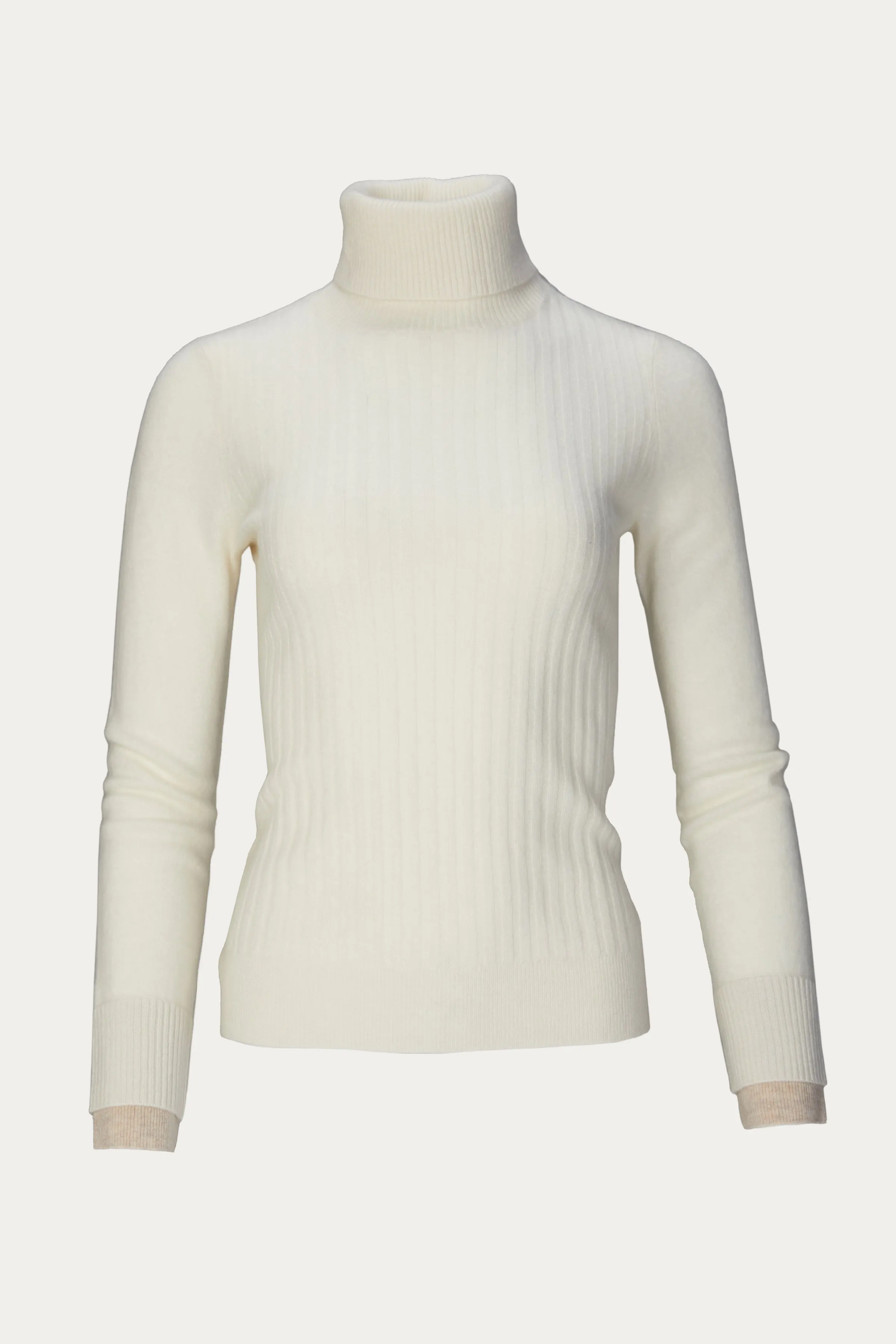 RIBBED CASHMERE TURTLENECK