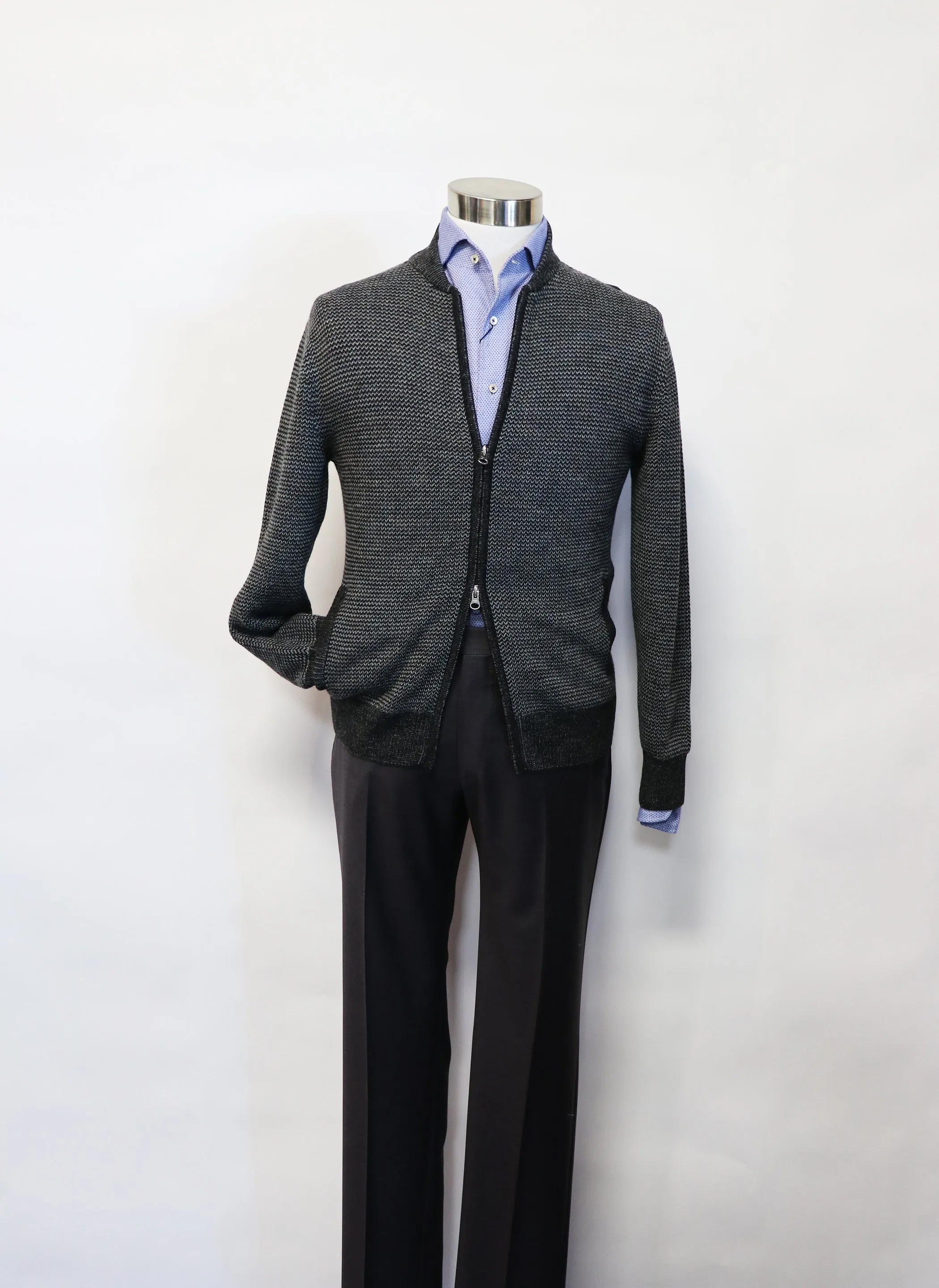 Royal Alpaca Full Zip Bomber Sweater-Jacket