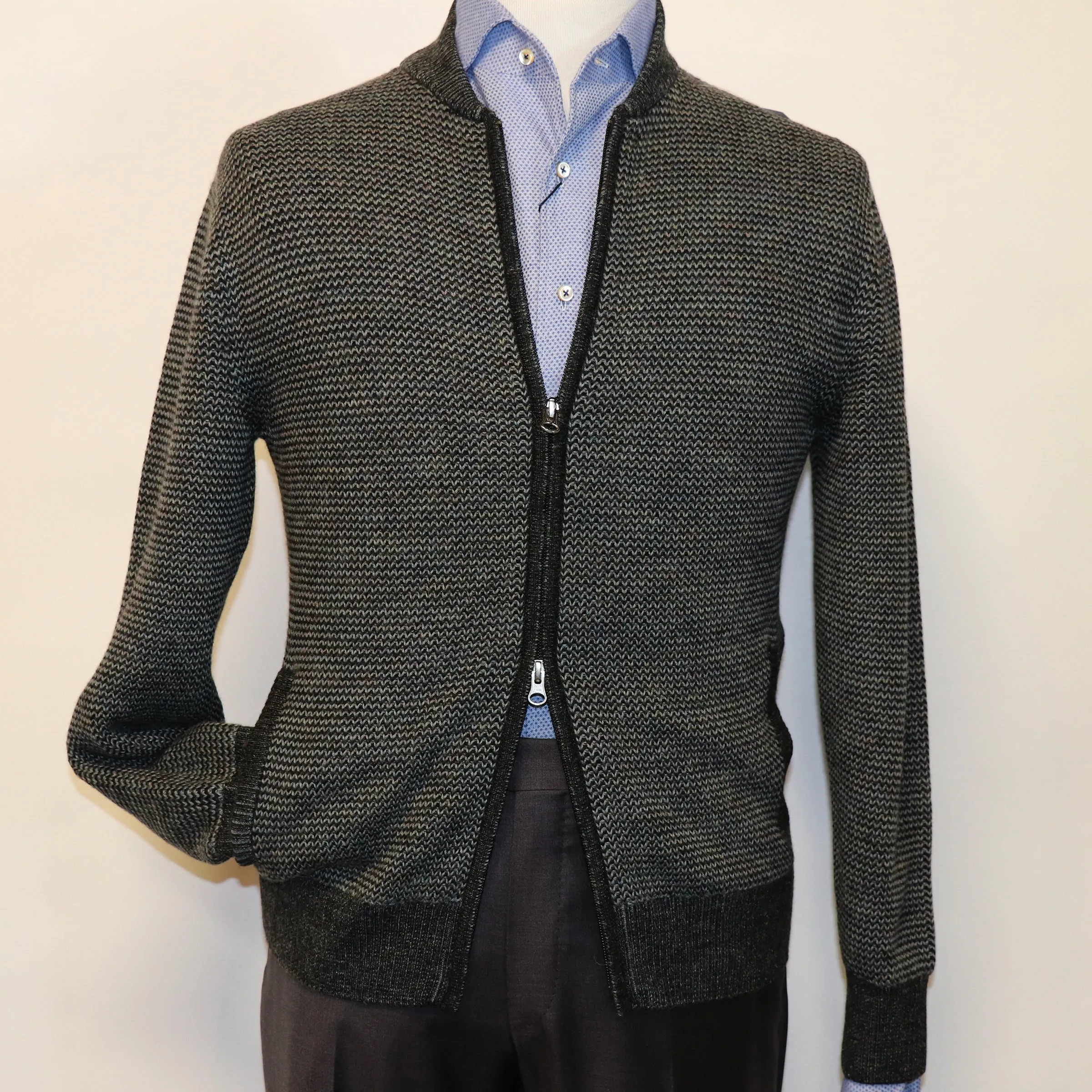 Royal Alpaca Full Zip Bomber Sweater-Jacket