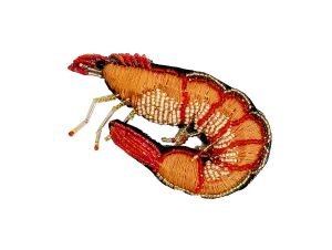 Sahi London - Pop Art Coral Shrimp Brooch