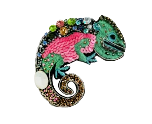 Sahi London - Pop Art Multi Color Chameleon Brooch