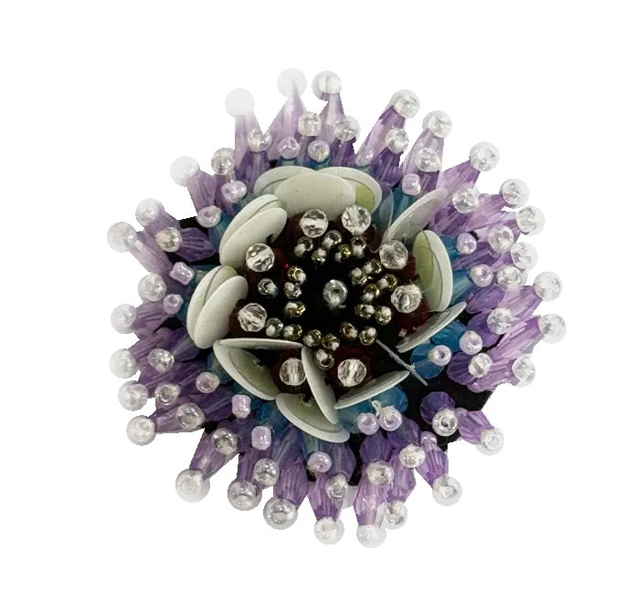 Sahi London - Pop Art Purple Flower Brooch